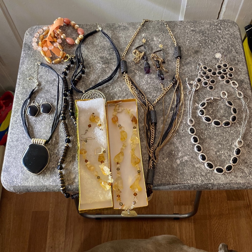 Beautiful costume, jewelry sets with necklace, earrings, and bracelets